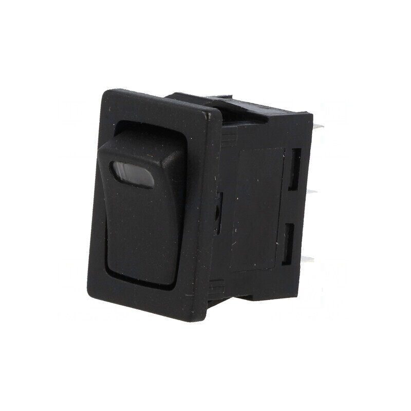 Rocker Switch SPST 16A 12VDC Negru cu LED | Electronic-mag.ro | Componente Electronice