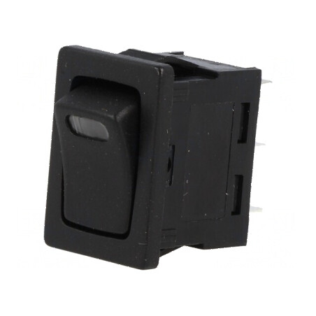Rocker Switch SPST 16A 12VDC Negru cu LED | Electronic-mag.ro | Componente Electronice
