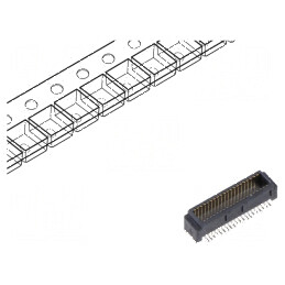 Conector PCB-PCB mamă PIN 40 0,5mm H 4mm aurit SMT | Electronic-mag.ro | Componente Electronice