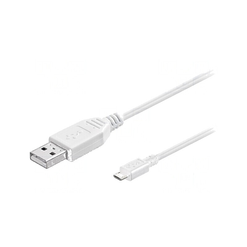 Cablu USB 2.0 A la Micro B 0,3m Alb | Electronic-mag.ro | Componente Electronice Cablu USB 2.0 A la Micro B 0,3m Alb | Electronic-mag.ro | Componente Electronice