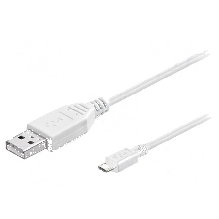 Cablu USB 2.0 A la Micro B 0,3m Alb | Electronic-mag.ro | Componente Electronice