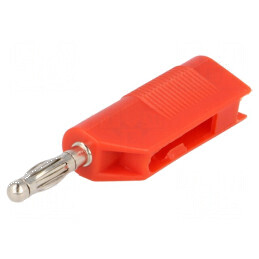 Conector banană 4mm roşu 10A 60VDC pentru cablu max 4mm | Electronic-mag.ro | Componente Electronice