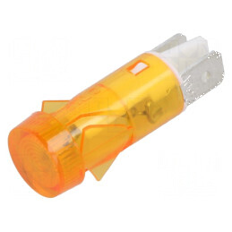 Lampă de control neon plată portocalie 230VAC Ø12mm | Electronic-mag.ro | Componente Electronice