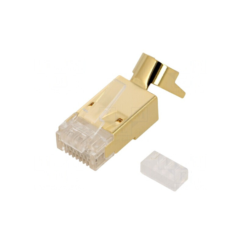 Conector RJ45 ecranat Cat 6a Cat 8.1 8 pini 22AWG-24AWG | Electronic-mag.ro | Componente Electronice