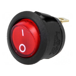 Rocker SPST ON-OFF 10A/250VAC cu lampă neon roşie 230V | Electronic-mag.ro | Componente Electronice