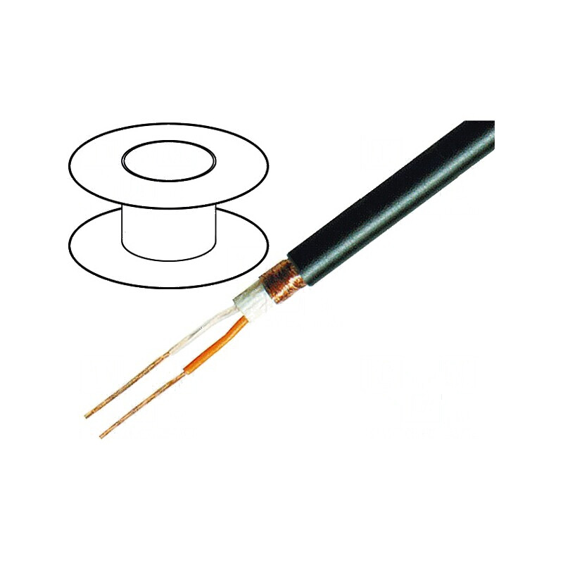 Cablu microfon 2x0,25mm2 negru OFC 15-70°C | Electronic-mag.ro | Componente Electronice