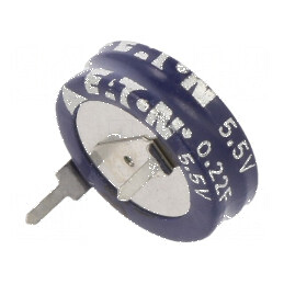 Supercondensator 220mF 5,5VDC Ø11,5x5,2mm 75Ω | Electronic-mag.ro | Componente Electronice