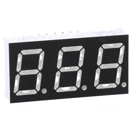 Afișaj LED 7 segmente 14,2mm 0,56 Nr.car: 3 verde 160mcd | Electronic-mag.ro | Componente Electronice