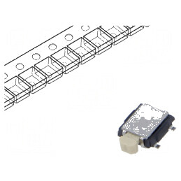 Microîntrerupător TACT SPST-NO 0,05A/12VDC SMT | Electronic-mag.ro | Componente Electronice