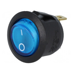 Rocker SPST 2 ON-OFF 10A/250VAC Albastru cu Neon | Electronic-mag.ro | Componente Electronice