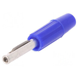 Conector banană 4mm 10A 60VDC albastru neizolat | Electronic-mag.ro | Componente Electronice