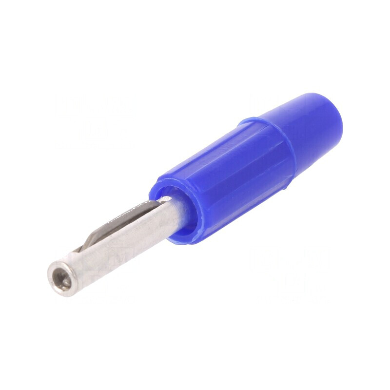Conector banană 4mm 10A 60VDC albastru neizolat | Electronic-mag.ro | Componente Electronice