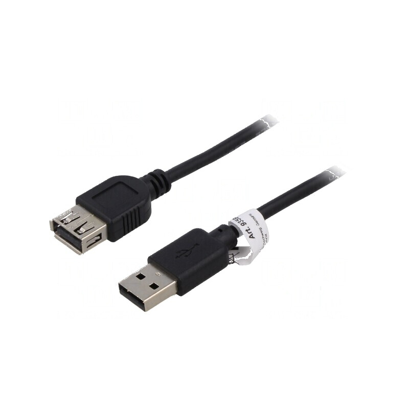 Cablu USB 2.0 A-A 1,8m negru cu PVC | Electronic-mag.ro | Componente Electronice