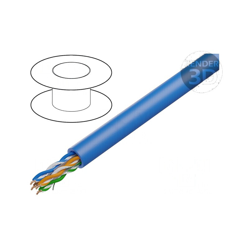 Cablu U/UTP 4x2x23AWG LSZH albastru 100m 72V | Electronic-mag.ro | Componente Electronice