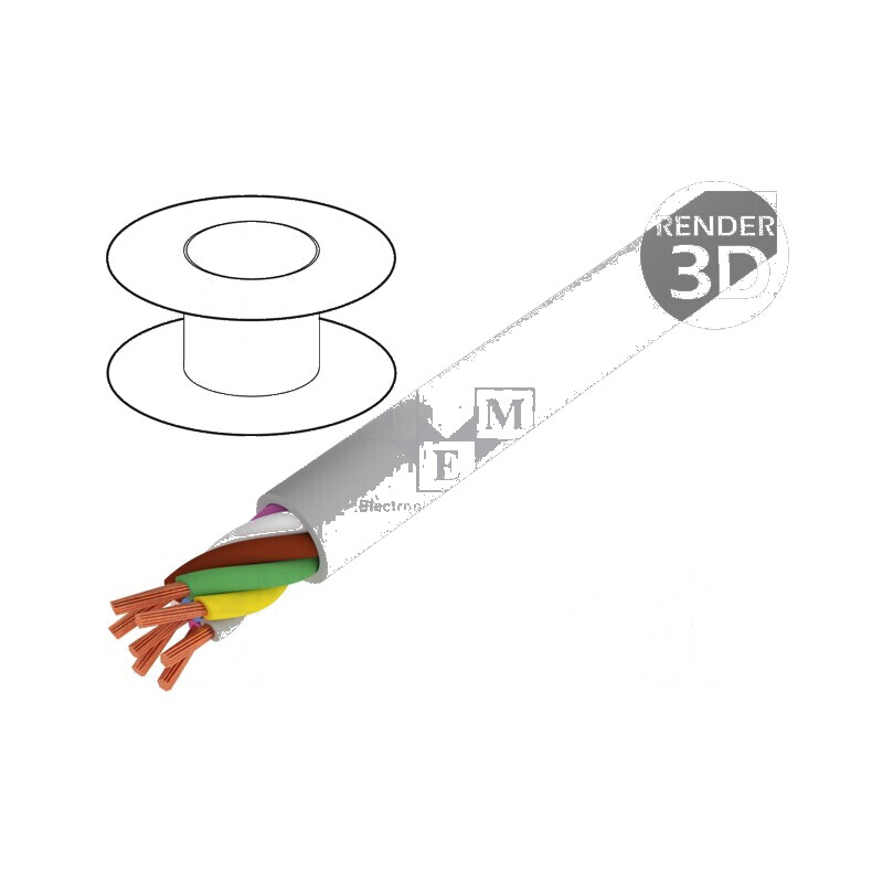 Cablu ELITRONIC LIYY 7x0,34mm2 neecranat 250V gri | Electronic-mag.ro | Componente Electronice