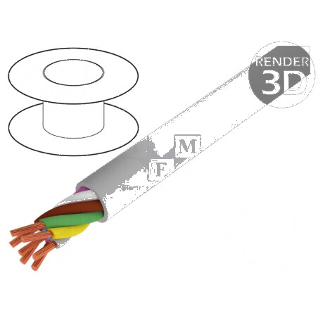 Cablu ELITRONIC LIYY 7x0,34mm2 neecranat 250V gri | Electronic-mag.ro | Componente Electronice