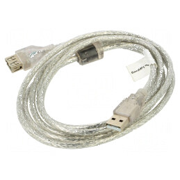 Cablu USB 2.0 A-A aurit 1,8m transparent | Electronic-mag.ro | Componente Electronice