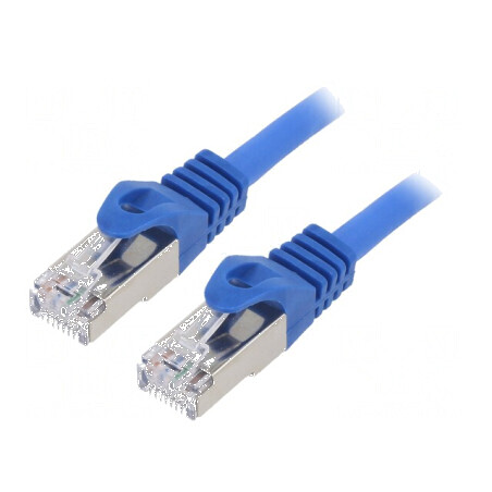 Patch cord S/FTP 6a 0,5m LSZH albastru 27AWG | Electronic-mag.ro | Componente Electronice