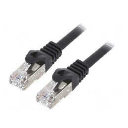 Patch cord S/FTP 6a 0,5m LSZH negru 27AWG | Electronic-mag.ro | Componente Electronice