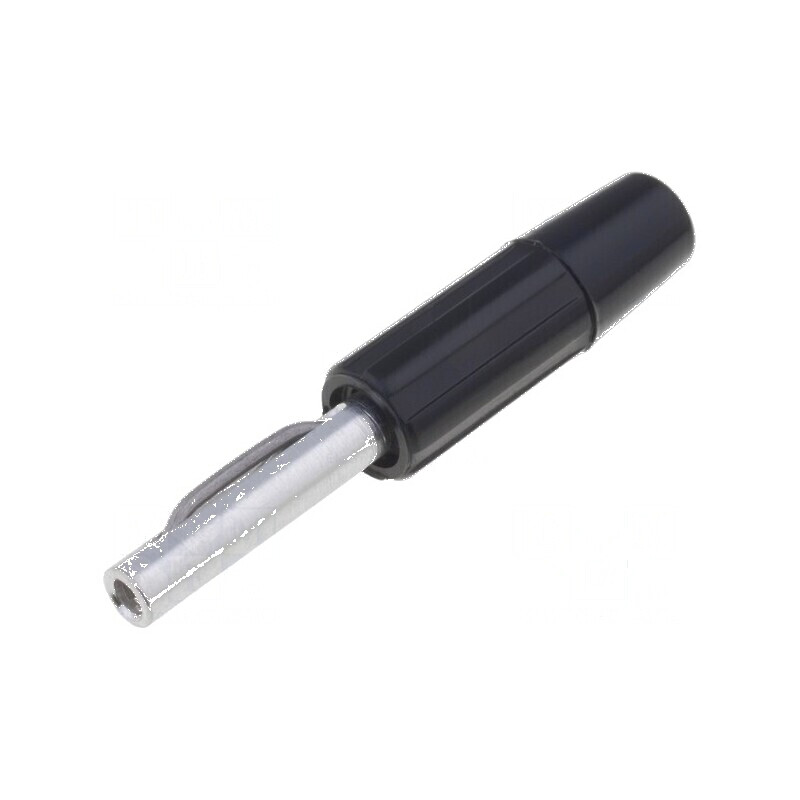 Conector banană 4mm 10A 60VDC negru neizolat pe cablu | Electronic-mag.ro | Componente Electronice