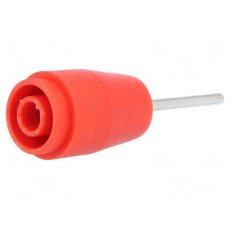 Conector banană 4mm soclu 25A 1kV roşie nichelat pentru PCB | Electronic-mag.ro | Componente Electronice