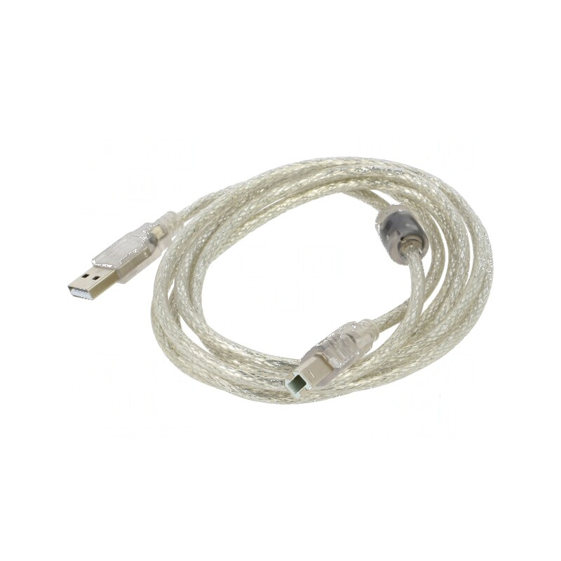 Cablu USB 2.0 A la B aurit 1,8m transparent | Electronic-mag.ro | Componente Electronice Cablu USB 2.0 A la B aurit 1,8m transparent | Electronic-mag.ro | Componente Electronice
