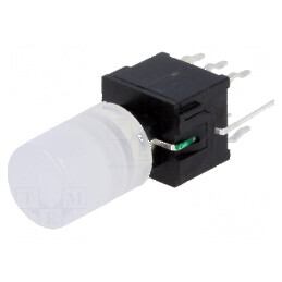 Microîntrerupător TACT DPDT 0,1A/30VDC THT fără verde | Electronic-mag.ro | Componente Electronice