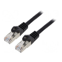 Cabluri patch F/UTP 6 litat CCA PVC negru 2m 26AWG | Electronic-mag.ro | Componente Electronice