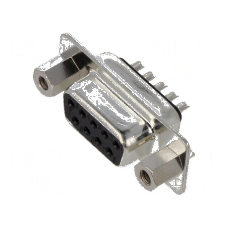 Mufă D-Sub PIN 9 mamă pe cablu lipire neagră, placare aurită | Electronic-mag.ro | Componente Electronice