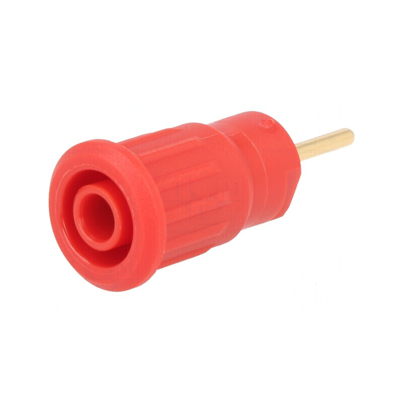 Conector banană 4mm soclu 24A 1kV roşu aurit 35,5mm | Electronic-mag.ro | Componente Electronice Conector banană 4mm soclu 24A 1kV roşu aurit 35,5mm | Electronic-mag.ro | Componente Electronice