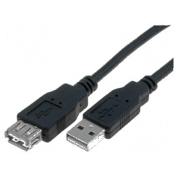 Cablu USB 2.0 A-A 1,5m negru PVC | Electronic-mag.ro | Componente Electronice