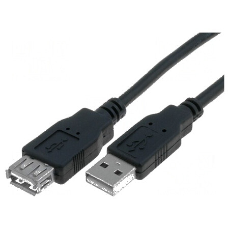Cablu USB 2.0 A-A 1,5m negru PVC | Electronic-mag.ro | Componente Electronice