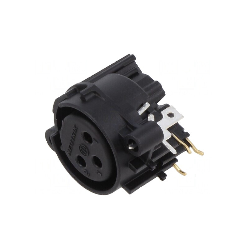 Conector XLR soclu mamă 3 pini unghi 90° cu buton THT 6A | Electronic-mag.ro | Componente Electronice Conector XLR soclu mamă 3 pini unghi 90° cu buton THT 6A | Electronic-mag.ro | Componente Electronice