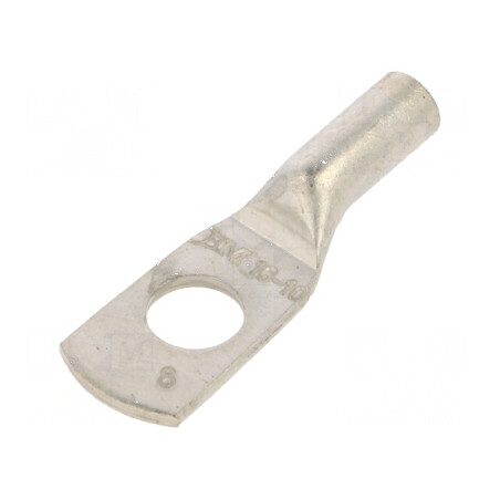 Vârf inelar tubular M10 16mm² cu cablu drept cupru crimpat | Electronic-mag.ro | Componente Electronice