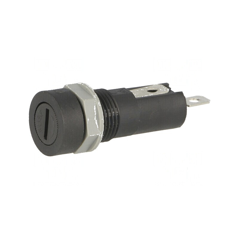 Clemă siguranţe cilindrice 5x20mm 10A neagră 250VAC pe panou | Electronic-mag.ro | Componente Electronice Clemă siguranţe cilindrice 5x20mm 10A neagră 250VAC pe panou | Electronic-mag.ro | Componente Electronice