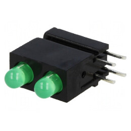 LED 3mm Verde 2 Diode 20mA 40° 10-20mcd | Electronic-mag.ro | Componente Electronice