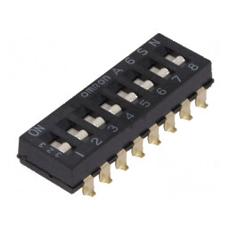 Comutator DIP-SWITCH 8 secţiuni ON-OFF 0,025A/24VDC | Electronic-mag.ro | Componente Electronice