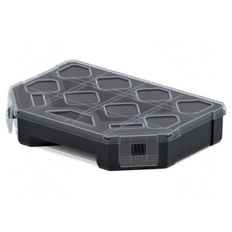Container colectiv cu partiții negru 195x142x40mm TAGER | Electronic-mag.ro | Componente Electronice