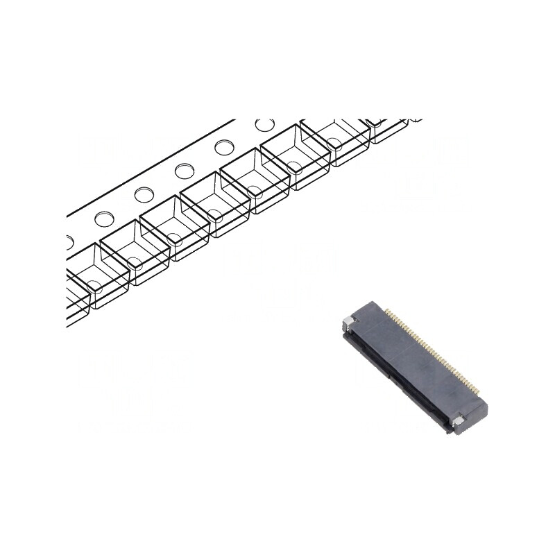 Conector FFC/FPC orizontal 40 pini inferioare ZIF | Electronic-mag.ro | Componente Electronice