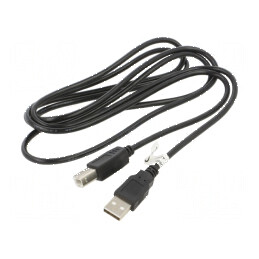Cablu USB 2.0 A la B 1,8m negru Fire CCS PVC | Electronic-mag.ro | Componente Electronice
