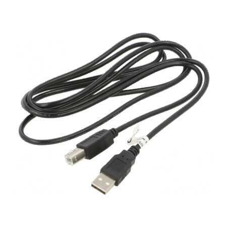 Cablu USB 2.0 A la B 1,8m negru Fire CCS PVC | Electronic-mag.ro | Componente Electronice