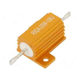 Rezistor bobinat 10kΩ 25W ±5% 30ppm/°C cu radiator pentru lipit | Electronic-mag.ro | Componente Electronice