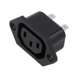 Conector alimentare AC soclu mamă 10A 250VAC IEC 60320 IP30 | Electronic-mag.ro | Componente Electronice