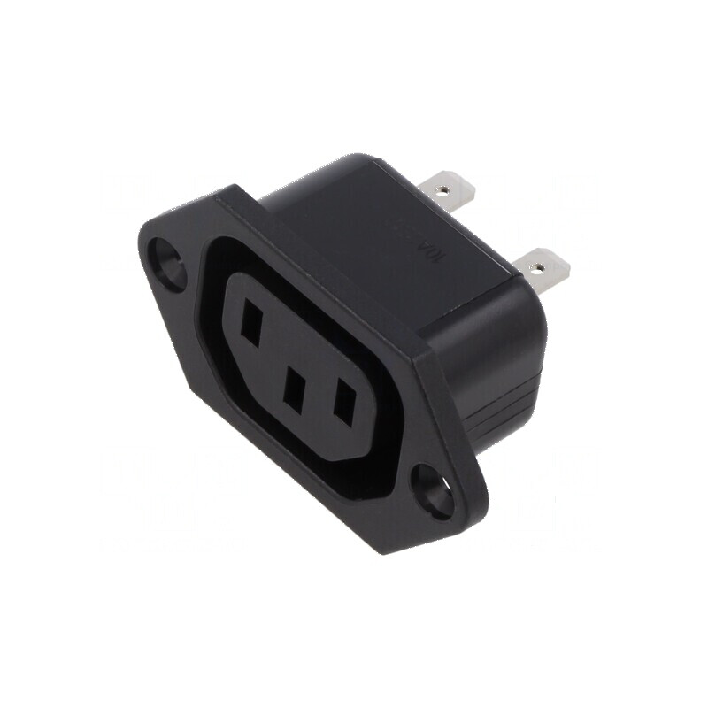 Conector alimentare AC soclu mamă 10A 250VAC IEC 60320 IP30 | Electronic-mag.ro | Componente Electronice