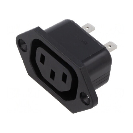 Conector alimentare AC soclu mamă 10A 250VAC IEC 60320 IP30 | Electronic-mag.ro | Componente Electronice