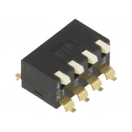 Comutator DIP-SWITCH 4 Secțiuni ON-OFF 0,025A 24VDC | Electronic-mag.ro | Componente Electronice