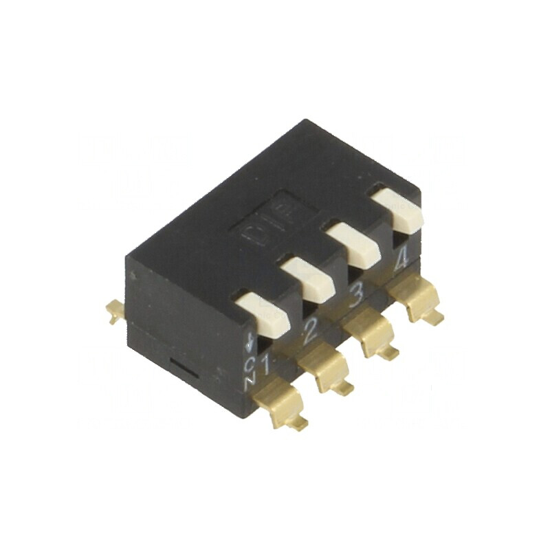 Comutator DIP-SWITCH 4 Secțiuni ON-OFF 0,025A 24VDC | Electronic-mag.ro | Componente Electronice Comutator DIP-SWITCH 4 Secțiuni ON-OFF 0,025A 24VDC | Electronic-mag.ro | Componente Electronice