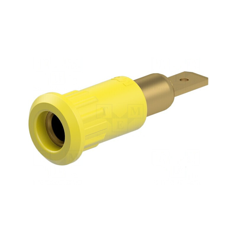 Conector banană 4mm soclu 25A 30VAC 60VDC galben aurit 30mm | Electronic-mag.ro | Componente Electronice Conector banană 4mm soclu 25A 30VAC 60VDC galben aurit 30mm | Electronic-mag.ro | Componente Electronice