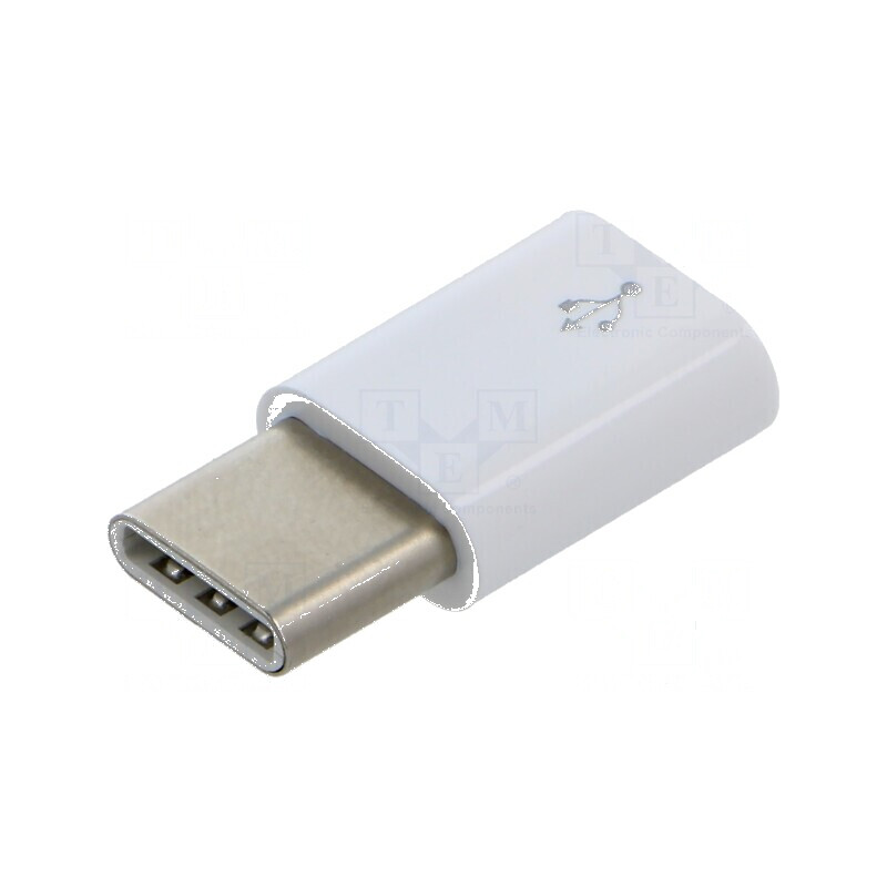 Adaptor alb pentru port micro USB B și USB C | Electronic-mag.ro | Componente Electronice