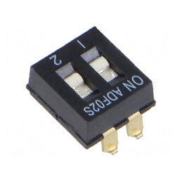 Comutator DIP-SWITCH 2 Secţiuni OFF-ON 0,025A 24VDC | Electronic-mag.ro | Componente Electronice